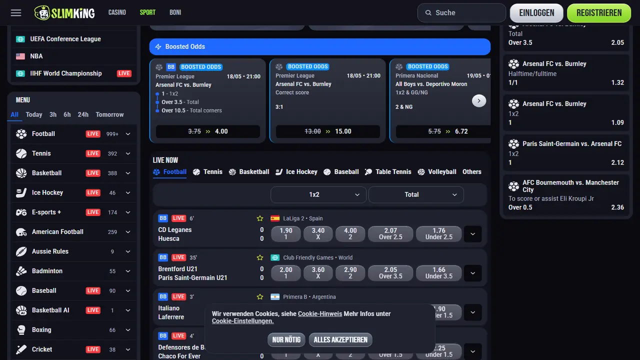Slimking Sportwetten